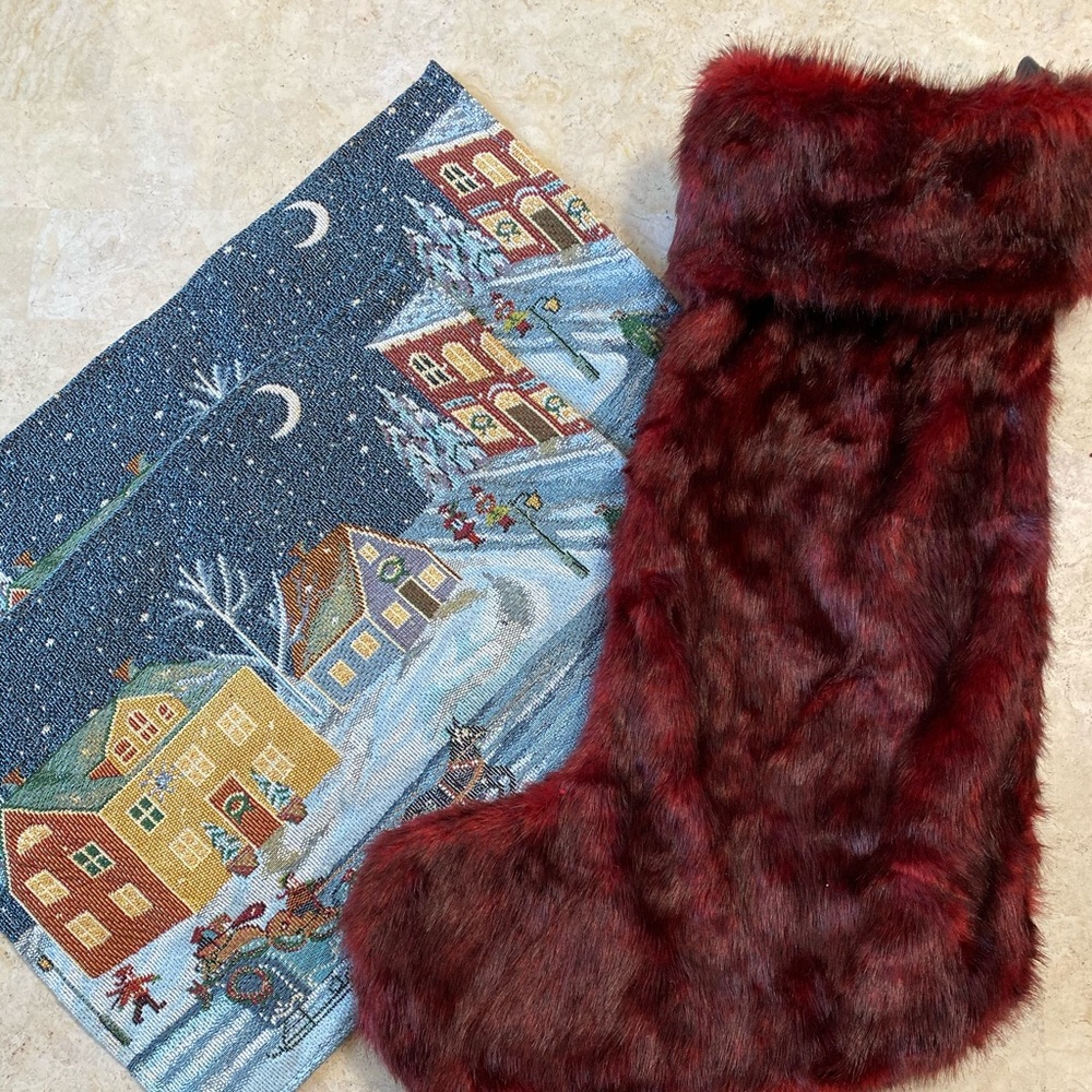 🍋 Christmas village placemats set of 2